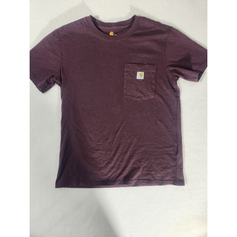 Carhartt Shirt Mens Medium Maroon Work Wear Pocket Short Sleeve Original Fit